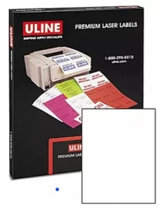 ULINE Premium Laser Labels 8.5 x 11 Weather Resistant Laser Labels 100ct S-19300 - Picture 1 of 4