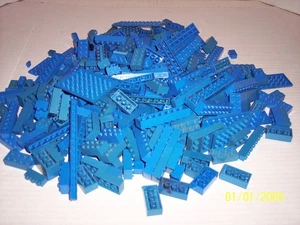 Lot Of 2 Pounds Lbs Lego Very Good Brick Types Blue Pieces Bricks As Pictured - Picture 1 of 3