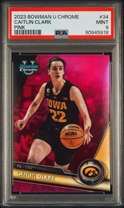 🔥 2023-24 Bowman U Chrome - CAITLIN CLARK #34 Pink Refractor - PSA 9!! - Picture 1 of 2