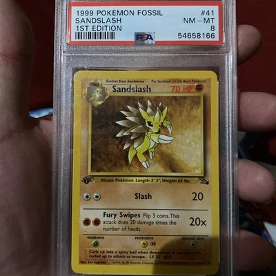 1999 Pokémon Fossil Sandslash #40/62 – PSA 8 – WOTC Vintage TCG - Image 1 of 4