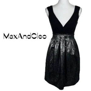 Max And Cleo Black & Metallic Silver WhimsiGoth BabyDoll Chic Dress NWOT Size 2 - Picture 1 of 12