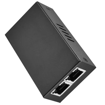 100mbps Black Metal 2 Port POE Repeater POE Ethernet Switch Repeater Device - Image 1 of 4
