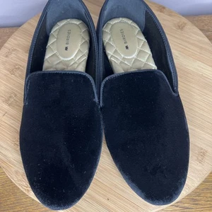 Birdies The Starling Slip On Flats Women's Size 8.5 Wide Black Velvet Loafers - Picture 1 of 11