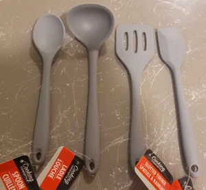 Cooking Concepts Gray Silicone MINI Spatulas,Spoon & Ladle Set Of 4 - Picture 1 of 2