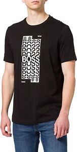 T-shirt homme Boss Hugo Boss noir blanc empilé logo Boss, XXL 2XL HB-046