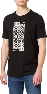 Boss Hugo Boss Mens Black White Stacked Boss Logo Tee T-Shirt, L Large HB-183 - Picture 1 of 1