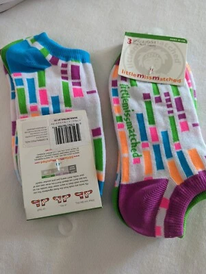 NWT LittleMissMatched, 2 packs of 3 Socks, Ages 10-110 Cute Mix'n-Match'n - Image 1 of 4