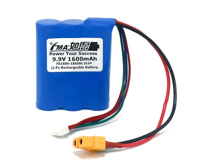 Protected LiFePO4 LiFe Battery 9.9v 1600mAh for Model Plane Boat toy Racing car - Image 1 of 4