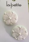 Pearlescent Ivory Coloured Brocade Effect Buttons 22mm(2) New