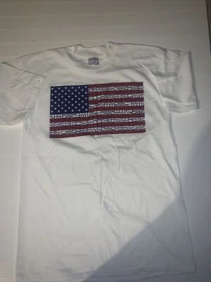 Vintage Shirt Men Extra Large Big American Flag Single Stitch Gray Patriotic Y2K Foto 1 de 4