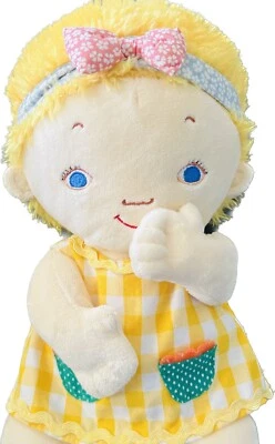 Karen Katz Plush My Belly Button Baby Book Yellow Hair 12” Doll Magnetic Hands - Image 1 of 4
