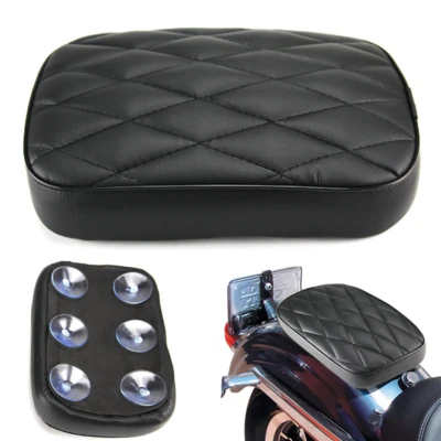 Rear Fender Passenger Pillion Pad Seat 6 Suction Cup For Harley Davidson Black - Image 1 of 4