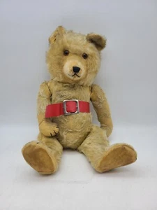 STEIFF BEAR musical bell Red Belt Large Rare Bear Jointed - Picture 1 of 12
