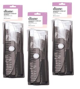 Diane Assorted Hair Comb 10-pcs Set for Hairdressing Salon (Lot of 3 Sets)