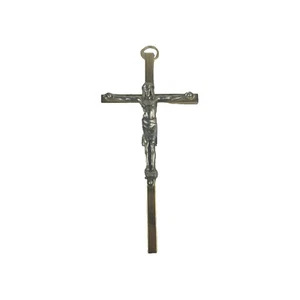 St. Benedikt Kruzifix - Gold & Silberton - Messing - 4 Zoll hoch - Bild 1 von 3