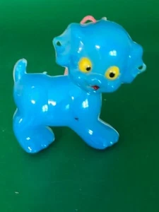 Vintage Zelluloid Betty Boop's Dog Pudgy Ornament blauer Hund mit beweglichen Augen Hong Kong - Bild 1 von 4