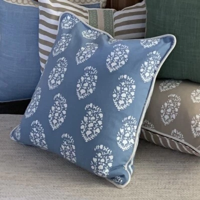 ELEMENTS BY ERIN GATES Set Of 2 Clover Paisley Block Print Pillow Covers 20”X20” - Image 1 of 4