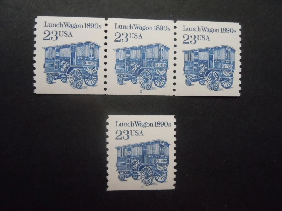 #2464a 23c Lunch Wagon PNC3 & Single Plate #5 MNH OG VF CV $8 - Image 1 of 1