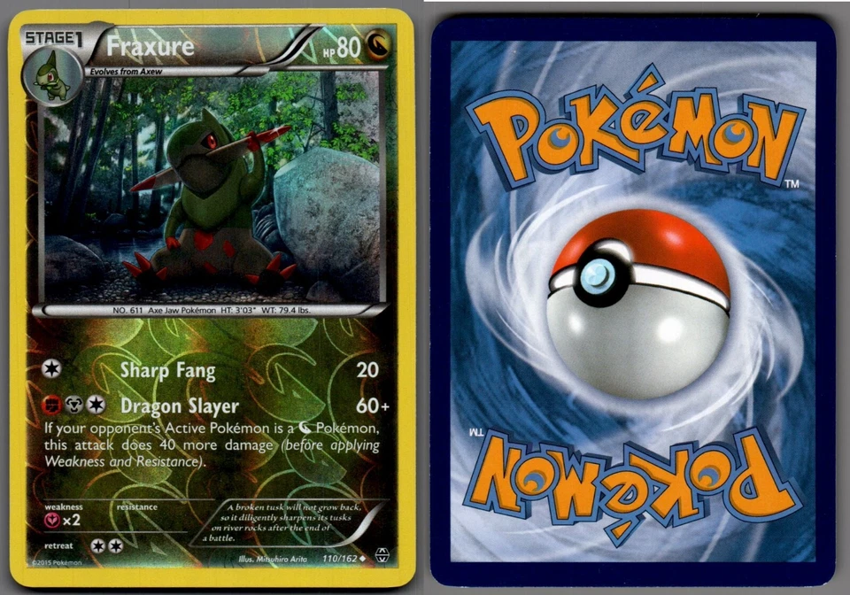 2015 Pokemon, XY BREAKthrough, #110/162 Fraxure, Reverse Holo Uncommon - Image 1 of 1