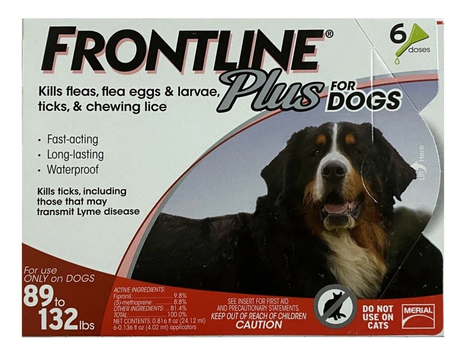 FRONTLINE Plus for Extra Large Dogs - 6 Doses 89-132 lbs GENUINE GUARANTEED!!!