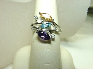 Anillo de diamantes multopacio de oro blanco macizo de 18k 1,24 quilates con ancho (tienda cerrada) 11-MPCM - Imagen 1 de 5