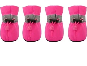 Anti-Slip Reflective Dog Socks Shoes Size Small Pink Gray Poodle Bichon Shih tsu - Picture 1 of 4