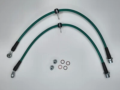 Líneas de freno de acero inoxidable Techna-Fit delanteras para Toyota Camry 97-01 con tambor trasero Foto 1 de 4