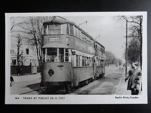 London Tram TRAMS AT PURLEY 1951 Pamlin Print Postcard M4 - Picture 1 of 2
