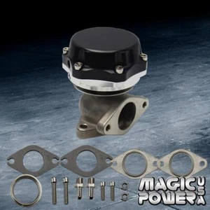 Black 35/38mm 14PSI Spring 2 Bolt Flange External Turbo Wastegate Fit Universal - Foto 1 di 1