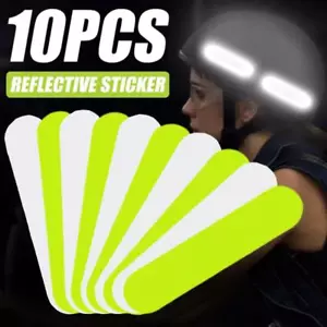 10x Retro Reflektierende Streifen Aufkleber für Motorrad Helm Reflektor Warnung - Bild 1 von 19