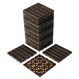 27 Stück Terrassendielen 30x30cm Kiefernholz ineinandergreifende Bodenfliesen für Terrasse Balkon - Bild 1 von 13