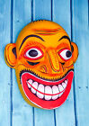 8" Sri Lankan Wooden Handmade Wall Hanging Smiling Face Clown Mask Decor