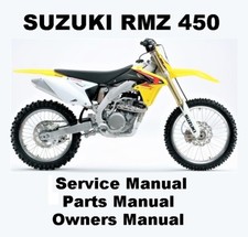 SUZUKI RMZ450 RMZ 450 MX Owners Workshop Service Repair Parts Manual PDF Files