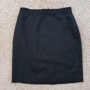 Ann Taylor Rock Größe 8 schwarz gepunktet Bleistift gefüttert Schlitz - Bild 1 von 11