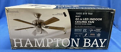 Riley 44 in. Indoor LED Brushed Nickel Ceiling Fan w/ Light Kit - Image 1 of 4