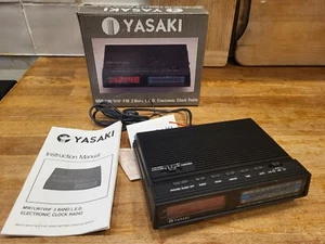 Vintage Yasaki Electronic Clock Radio 3 Band New In Box Hong Kong Retro - Picture 1 of 13
