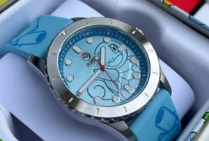 POKEMON CENTER X FOSSIL FS5958 BLUE SQUIRTLE DIAL BLASTOISE STRAP WATCH **BNIB** - Picture 1 of 11