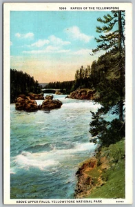 Postal Rapids of the Yellowstone National Park Wyoming años 40 del Parque Nacional de Yellowstone - Imagen 1 de 2