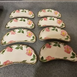 Vintage Franciscan Desert Rose Crescent Side, Bone, Salad Plates USA Set of 8 - Picture 1 of 3