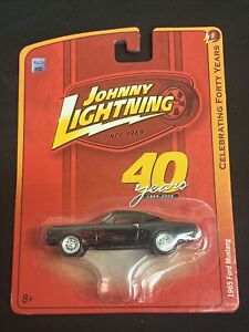 Ford Mustang Johnny Lightning 1965 célébrant 40 ans noir avec flammes #5