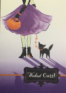 Happy Halloween, Lady walking cat, Hope Its Fabulous, Greeting Card
