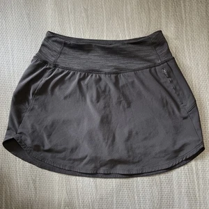 Outdoor Voices Skort Womens XS Dark Gray Lightweight Drawcord Zip Pocket - Picture 1 of 8