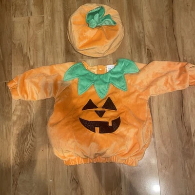 Disfraz de calabaza infantil Halloween talla 6-12M conjunto de camisa y sombrero - traje unisex para bebé Foto 1 de 3