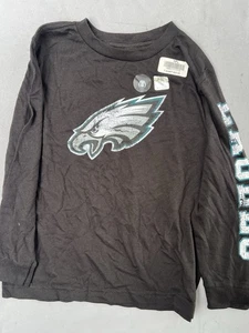 NFL Kids Philadelphia Eagles camicia manica lunga nera bambino taglia small 6/7 - Foto 1 di 7