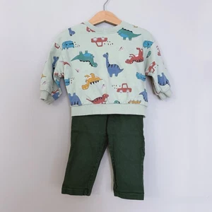 Kleinkind Jungen Dinosaurier Sweatshirt und Hose Outfit Set 2-3T - Bild 1 von 4