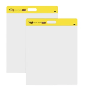 3M Post-it Easel Pad, 20 in x 23 in, White, 20 Sheets/Pad, 2 Pads/Pk, Mounts... - Picture 1 of 9