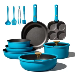 21pcs Pots and Pans Set, Nonstick Cookware Set Detachable Handle, Induction K... - Picture 1 of 7