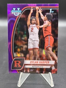 Primera tarjeta Dylan Harper 2024-25 Bowman cromo universidad onda púrpura - Imagen 1 de 2