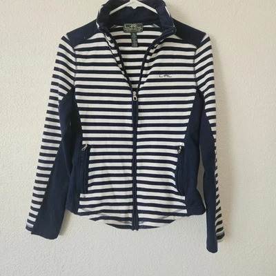 Chaqueta L-RL Lauren Active Ralph Lauren a Rayas Cremallera Completa Azul Blanco - Para Mujer Foto 1 de 4