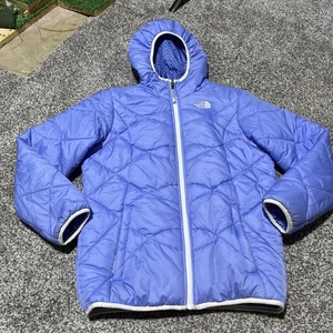The North Face Youth XL Reversible Jacket Puffer Coat Purple - Picture 1 of 13